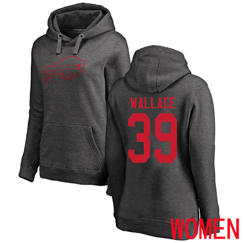 NFL Women Buffalo Bills #39 Levi Wallace Ash One Color Pullover Hoodie Sweatshirt->women nfl jersey->Women Jersey